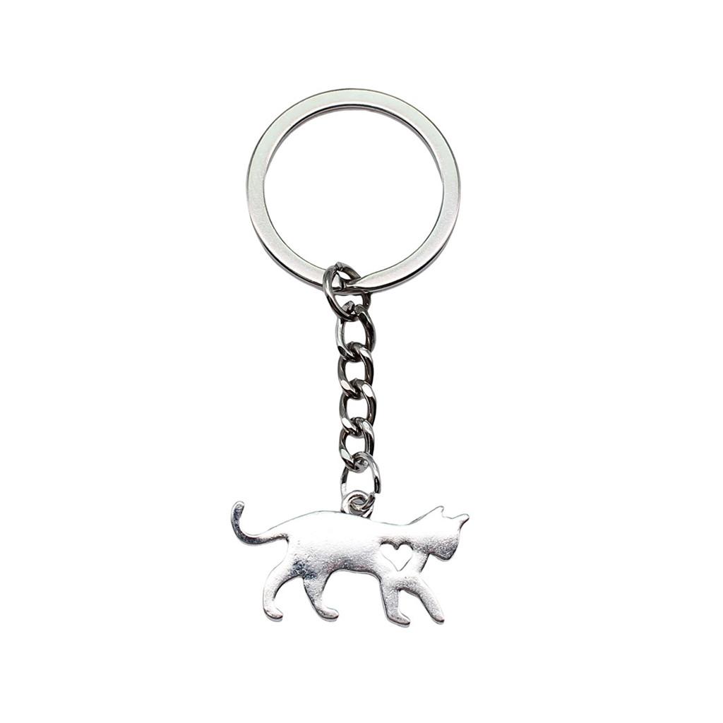 Cat Keychain Poultry Charm Pet Lover Key Holder 28mm Ring