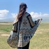 Women Shawl Wraps MODERN NEW SAGA Wool Scarf Knitted Cardigan Wool Stoles Autumn Winter Female Shawls Knit Tippet