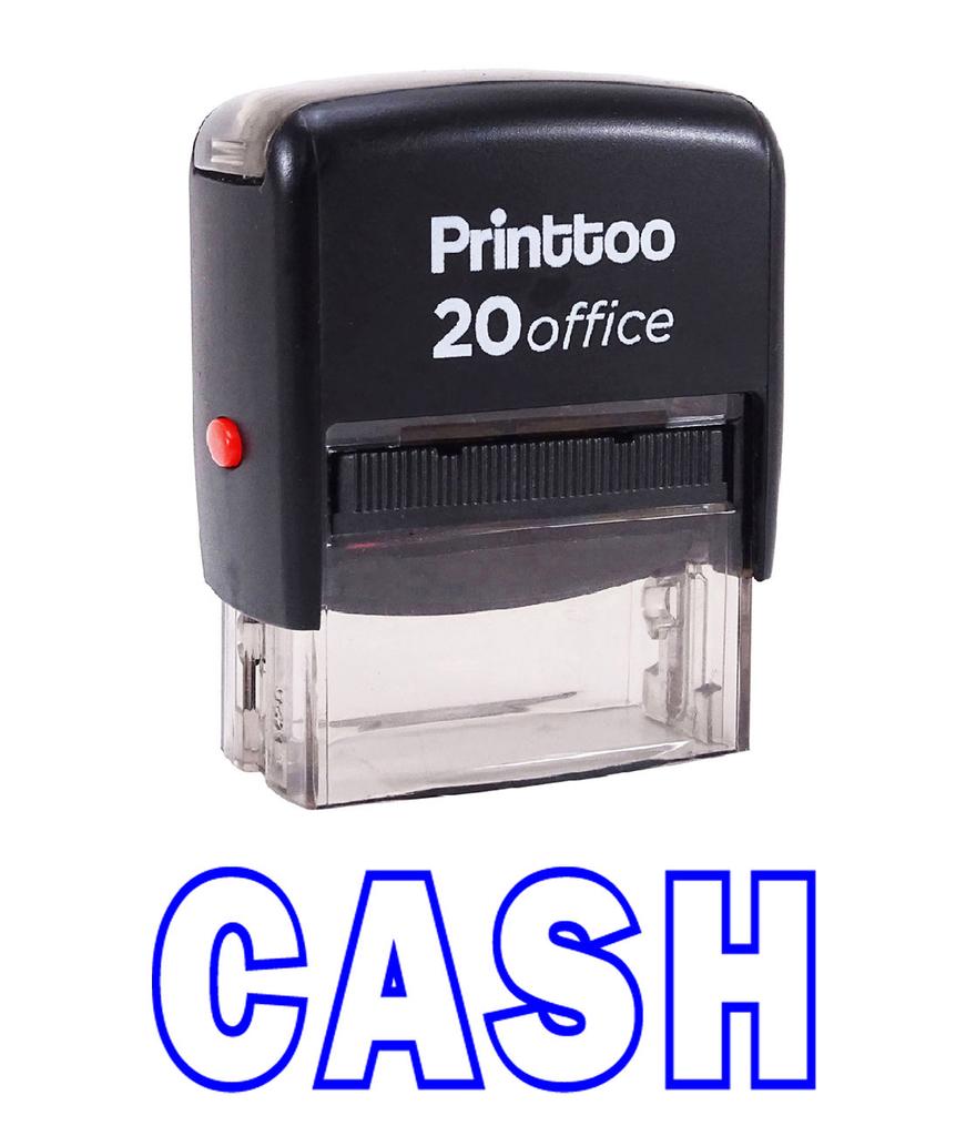 Printtoo Rubber Stamp Office Stationary CASH Self Inking Custom Stamp-Black