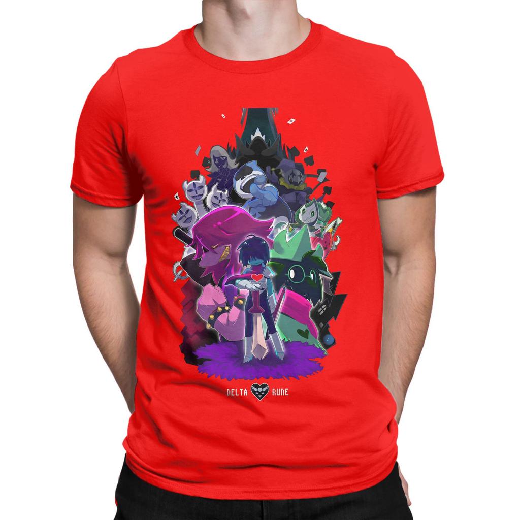 Men Deltarune Cartoon Funny T Shirts  100 Cotton Clothing Cool Short Sleeve O Neck Tees Big Size TShirt