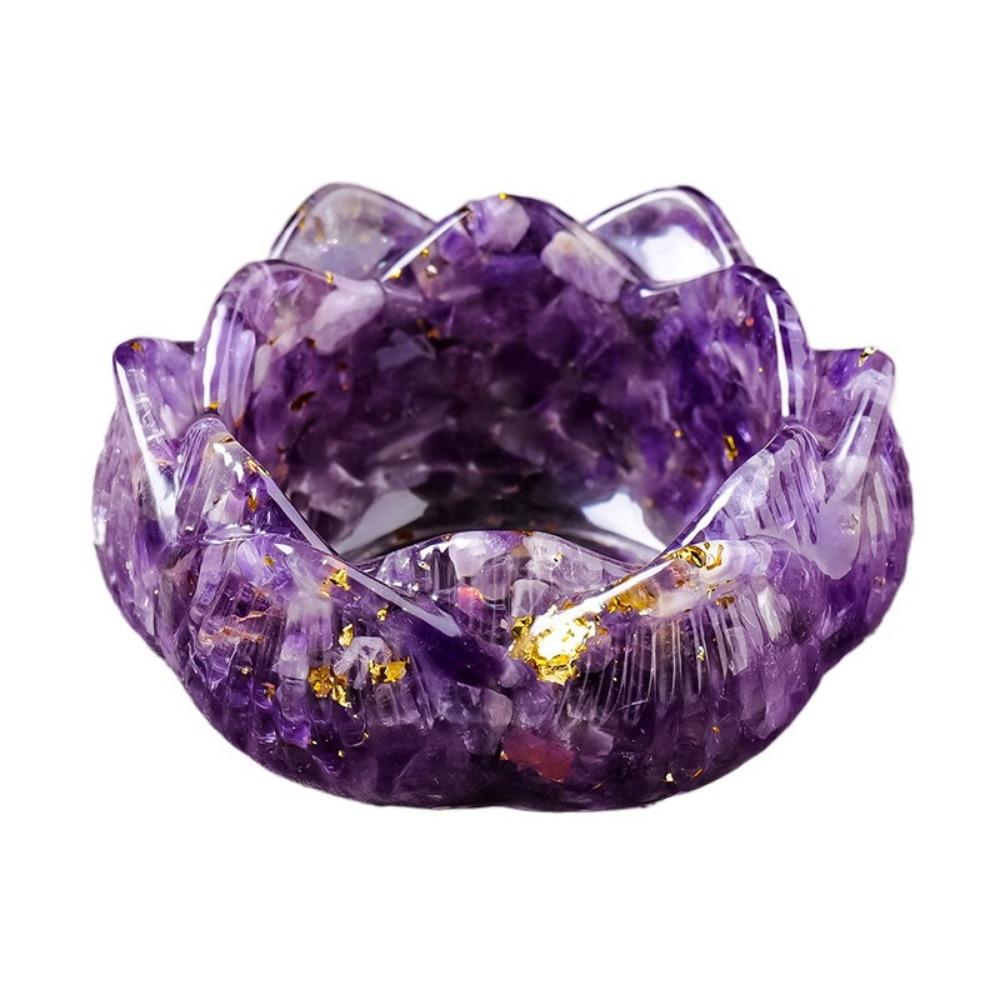 Lotus Shape Crystal Incense Holder Creative Jewelry Storage Container  Crystal Storage