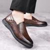 FashionMen Casual Flats Male Business Shoes Classic Leather Shoes Men's Low Heel Loafers Shoes Comfortable Breathable Dress Footwear