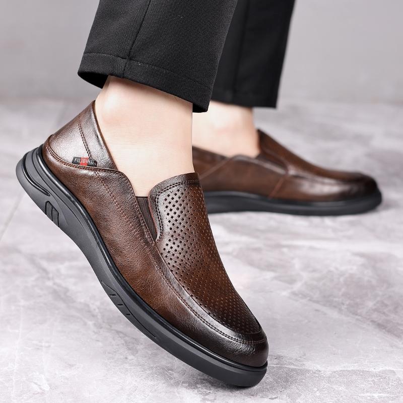 FashionMen Casual Flats Male Business Shoes Classic Leather Shoes Men's Low Heel Loafers Shoes Comfortable Breathable Dress Footwear