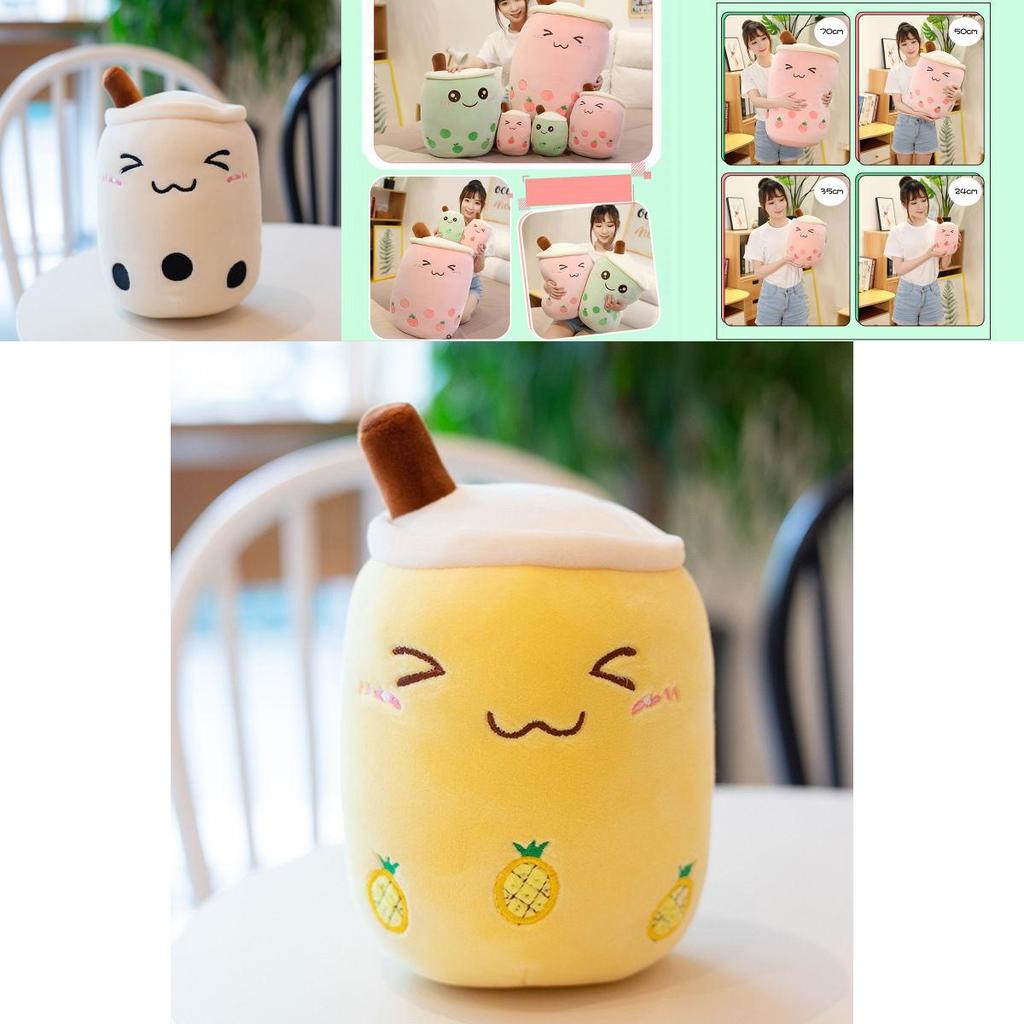 Adorable Bubble Tea Boba Cup Plush Pillow Cushion For Cozy Softness In 4 Sizes