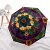 Colorful Mandala Art Print: Vibrant Floral Design for WallsUmbrella, Portable 3-Fold Compact Umbrella,Christmas Gift ES387