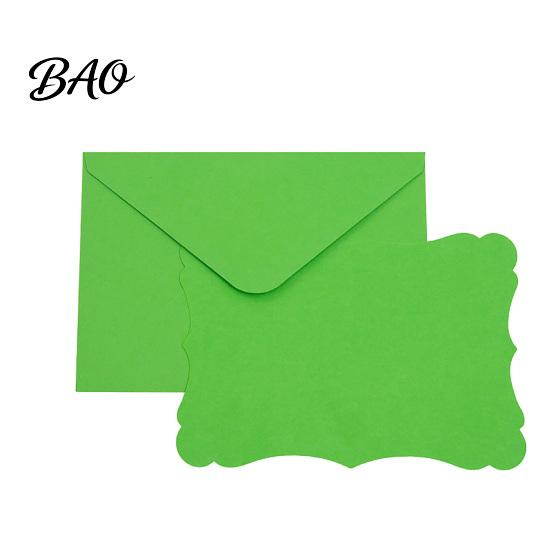 Decorative Envelopes for Special Occasions 50 Sets Wavy Edge Envelope And Card Set, Solid Color Smooth Elegant Western Style Writing Stationery,