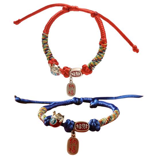 Pet Collar Propitious Fortune Cat Decor Handmade Braided Adjustable Small Dog Puppy