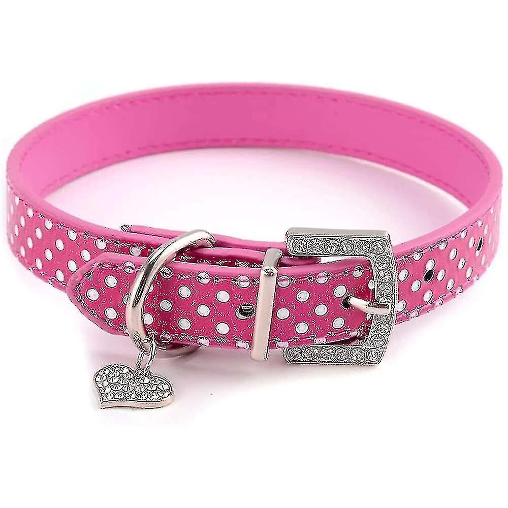 Pet Collar, Cute Rhinestone Love Diamond Pendant Puppy Cat Dog Adjustable Collar