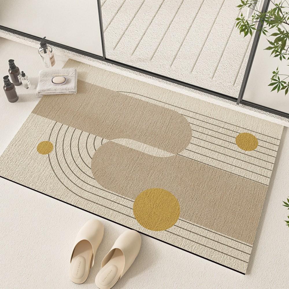 Simple Cream-style Diatom Mud Anti-slip Floor Mat Bathroom Entrance Carpet Water-absorbing Floor Mat Home Decoration Rug
