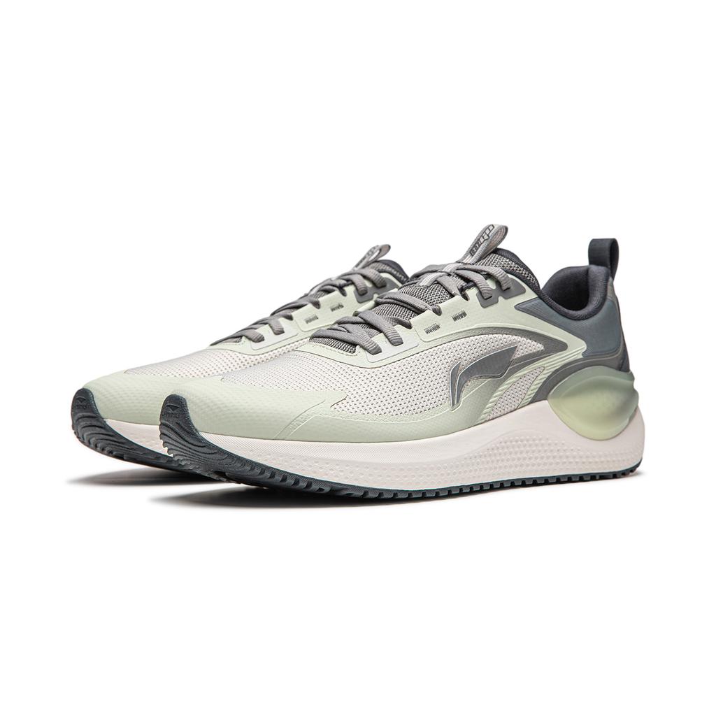 Li Ning Easy Adapt V2 Soft Resilient Breathable Shock Absorbing Durable Low Top Casual Running Shoes Men Sneaker Gray-Green ARSU001-4