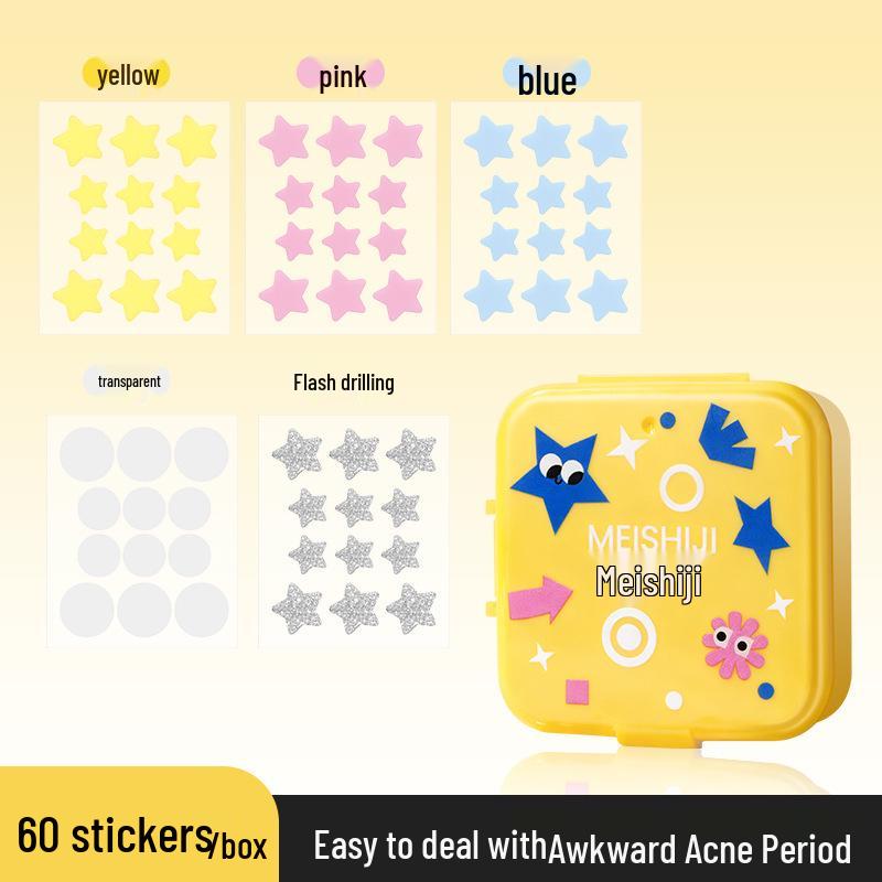 Meishi Zit Concealer Звездные Наклейки - Легкие, Нежные, Дышащие, Портативные. Rainbow Star Zit Sticker
