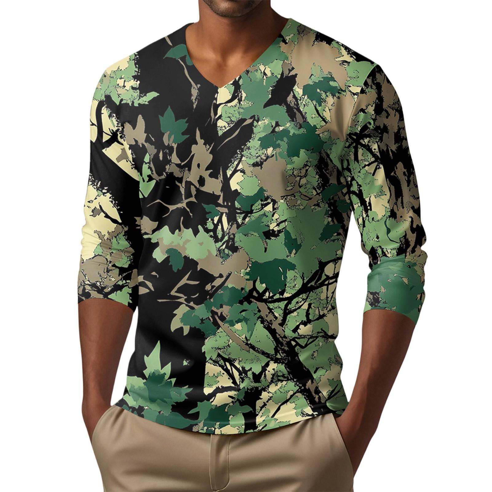 

Мужская футболка с V-образным вырезом, повседневная, модная, с принтом, с длинным рукавом XXXXL