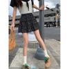 Women's French Floral A-line Cake Skirt - Summer Korean Style, High Waist, Slimming, Elastic Waist, Petite Half Skirt