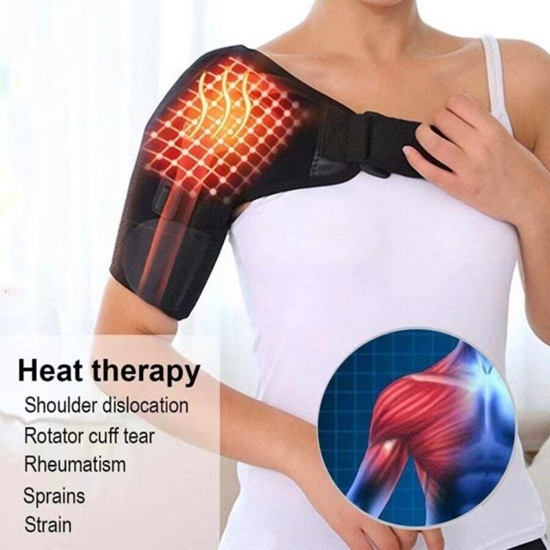 1Pcs Single Shoulder Support Self Heating Brace for Pain Relief Adjustable Heat Massager for Sports Physical Therapy