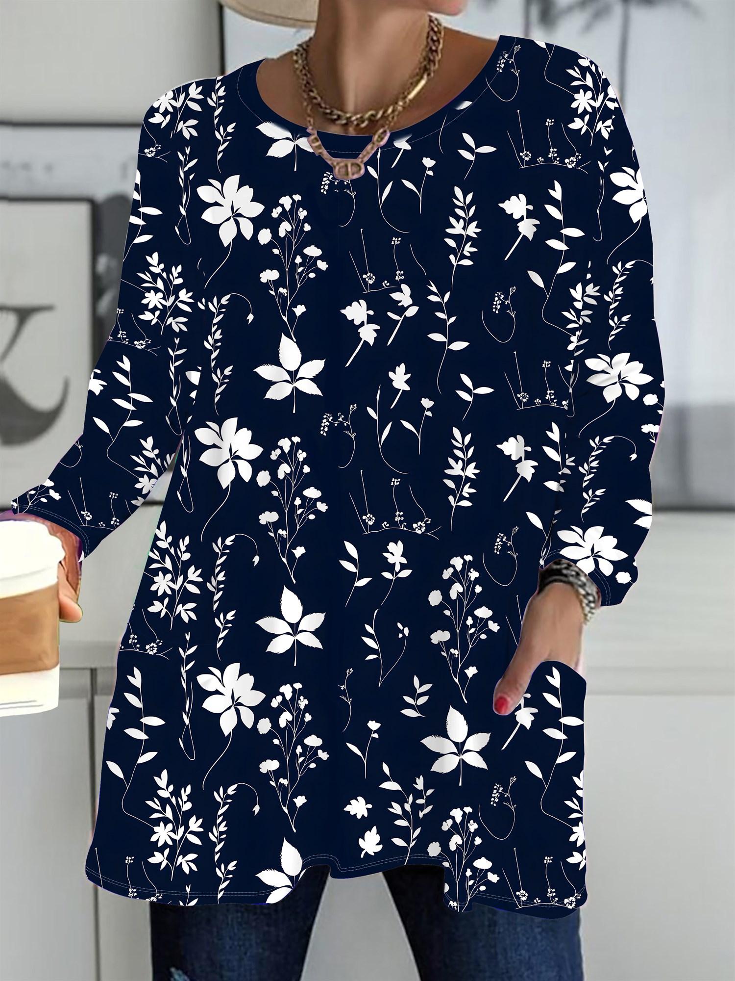 

Осень-Зима 2025 Новые Женские Топы Большого Размера, Модные Футболки с 3D-принтом цветов, с Круглым Вырезом и Длинным Рукавом 1XL чёрный