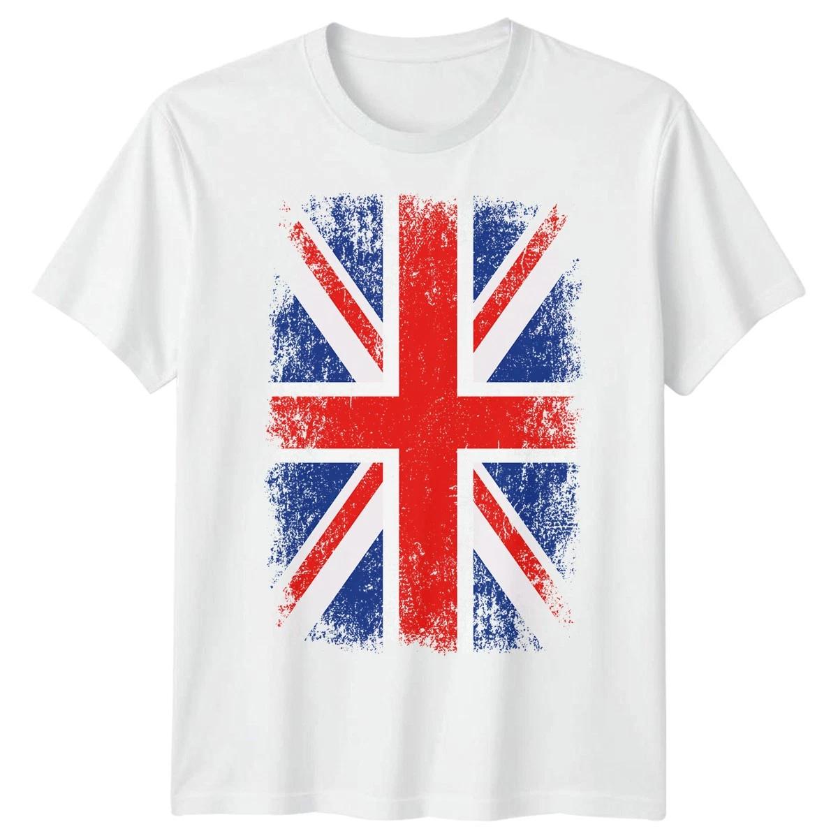 Distressed Union Jack Flag T-Shirt UK England Britain Football Tee Men Women L
