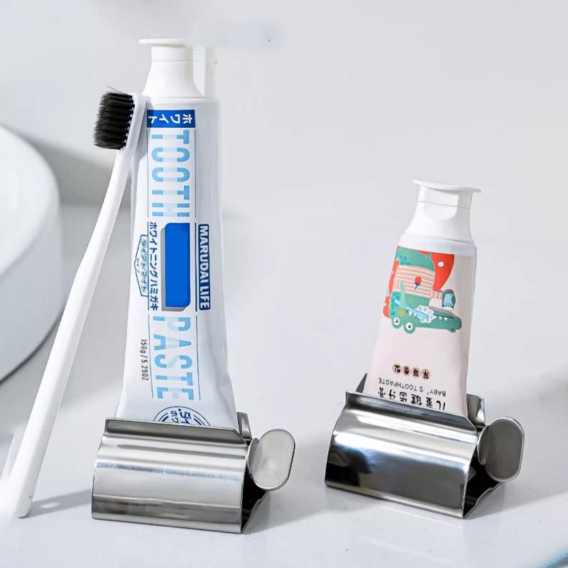 304 Stainless Steel Manual Toothpaste Squeezer and Facial Cleanser Holder