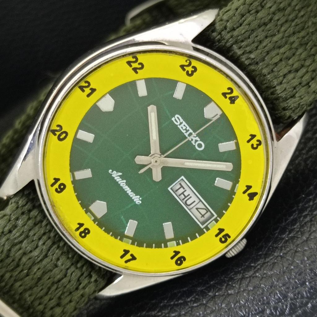 

ЯПОНИЯ 6349A ВИНТАЖНЫЕ МУЖСКИЕ АВТОМАТИЧЕСКИЕ ЧАСЫ SEIKO С ЗЕЛЕНЫМ ЦИФЕРБЛАТОМ a701315-5 R206a-a701315