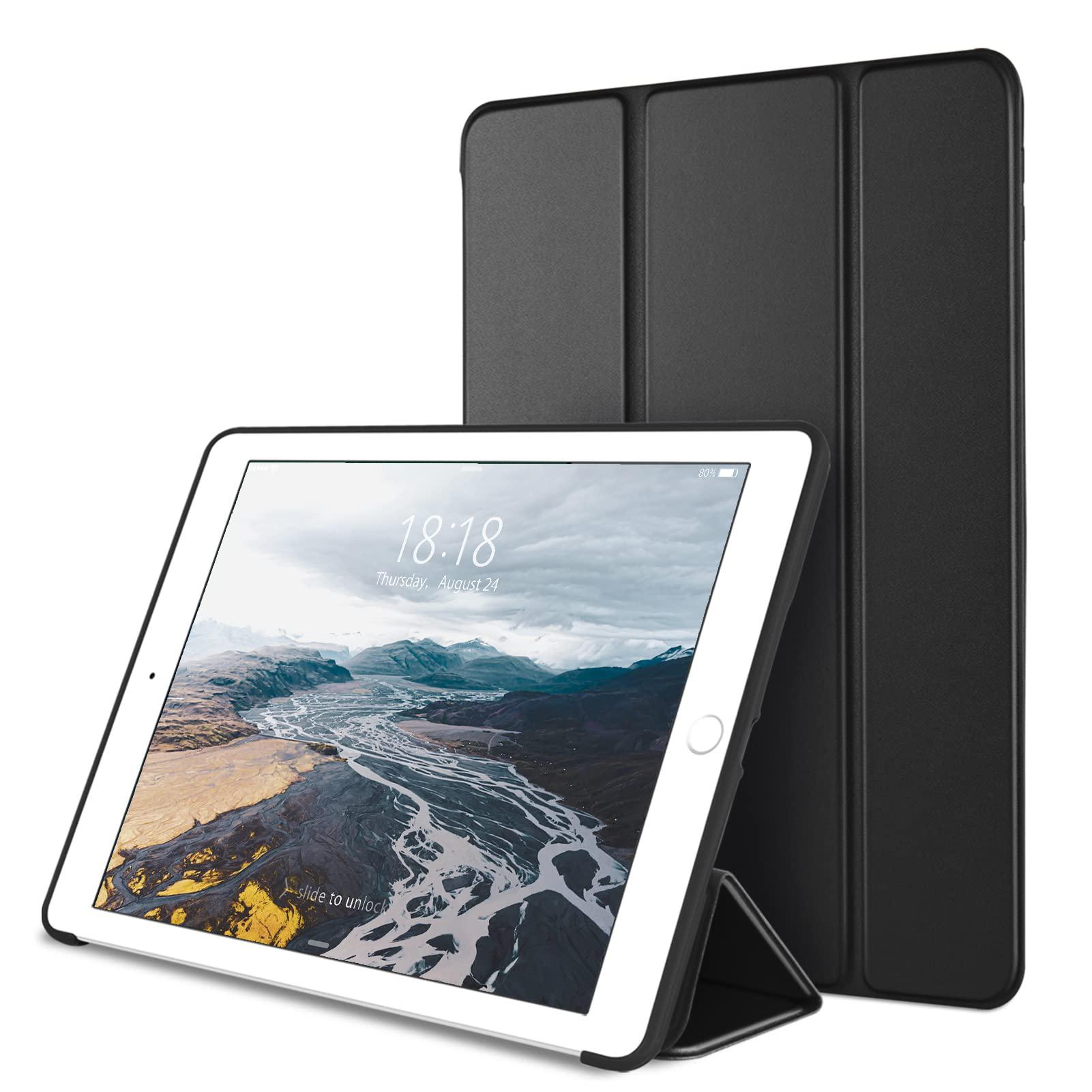 Voor iPad 9.7 5e 6e Generatie / Air1 Air2 9.7 2013 2014 Flip Smart Cover, Auto Wake/Sleep Siliconen Tablethoes