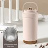 Stainless Steel Coffee Mug Double Wall Insulated Mug 500ml Large Capacity Ceramic Vacuum Flasks Reusable Home Drinkware with Straw
