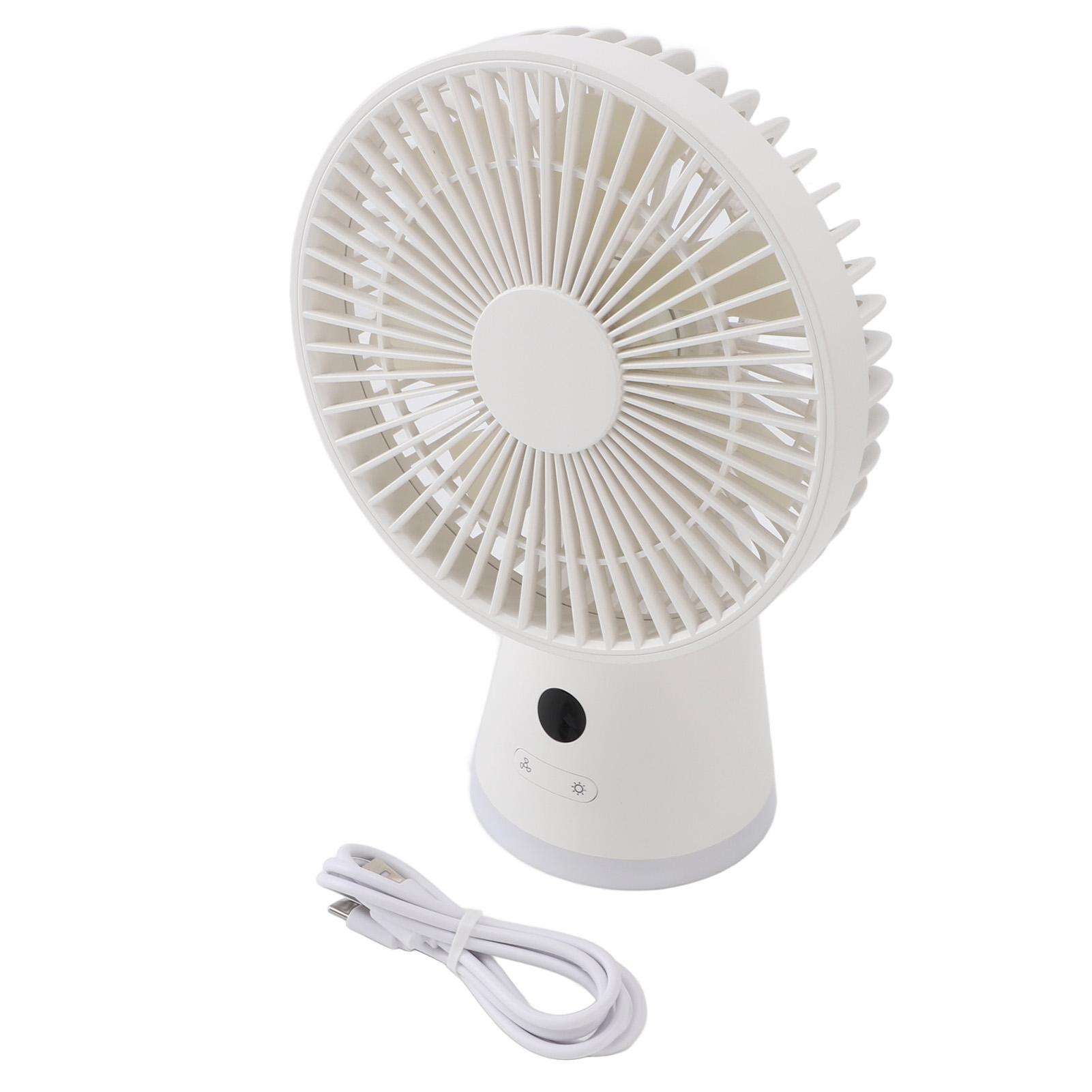 

Настольный вентилятор, портативный, 5-скоростной, с дисплеем мощности, тихий, USB-перезаряжаемый настольный вентилятор с ночной подсветкой для