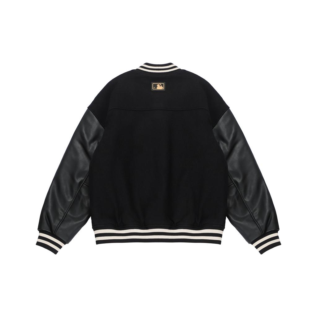 MLB FW22 Spliced Embroidered Casual Sports Baseball Jacket Unisex jackets Black 3AJPF0124-50BKS