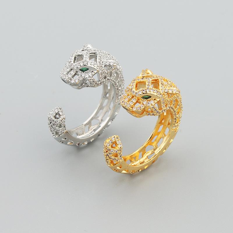 Brățară nouă la modă, exagerată, cu incrustații goale de leopard, cu deschidere la modă cu leopard