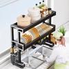 Beifu Stal Węglowa Dwupoziomowy Organizer na Zlewozmywak Kuchenny, 66cm