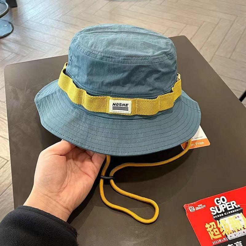 Cappello a secchiello unisex stile workwear giapponese, color-block, ad asciugatura rapida, per uomo e donna, estivo, per esterni, escursionismo, pesca, protezione solare
