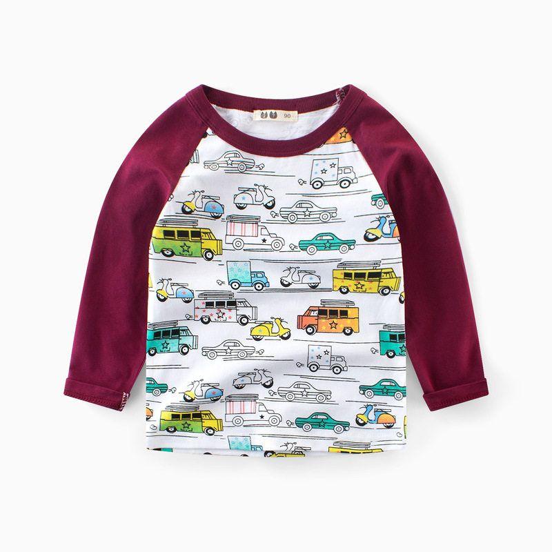 27Kids Autumn Foreign Trade Long-Sleeved Car Full Print Children's Clothing