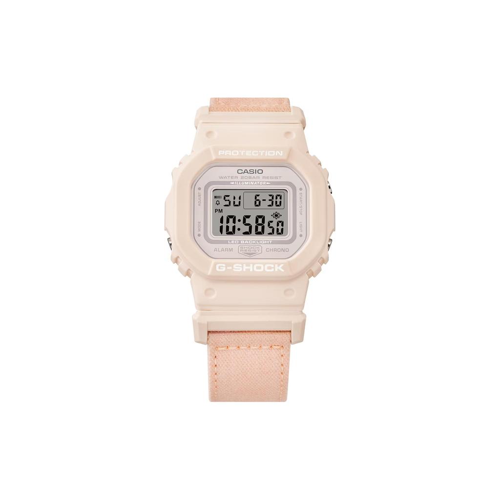 Casio Digital Series S5600 Square 200 Meters Waterproof Quartz Movement Cotton Strap Women watches Gray GMD-S5600CT-4JF