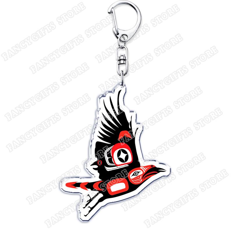 

Creative Pacific Northwest Art Keychains for Accessories Bag Native American Keyrings Jewelry Fans Friends Gifts