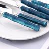 1 pz Manico in Plastica Posate Occidentali Acciaio Inossidabile a Specchio Stoviglie Coltello da Burro Forchetta Cucchiaio Stoviglie da Tavola per Cucina Festa