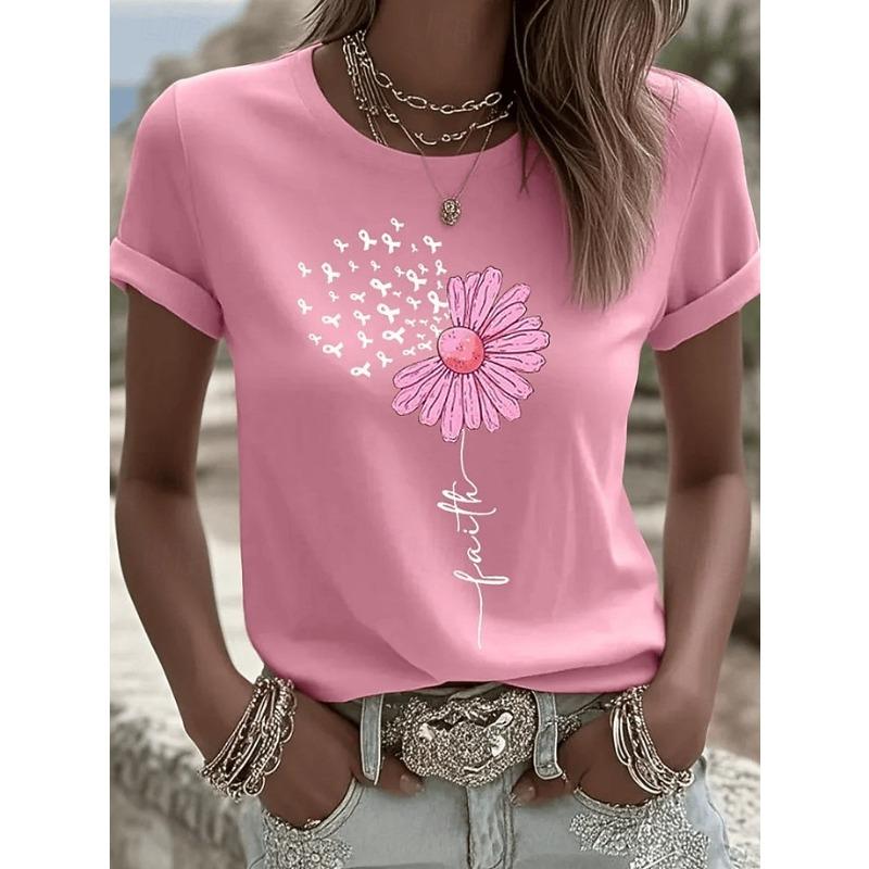

Women s T Shirt Print Floral Graphic Vintage Stylish Classic Short Sleeve Crew Neck Round Neck Regular Tops S