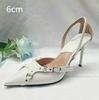 Fashion New European And American Riveted Line Buckle Stiletto Heels Female Sense Black Pointed Shallow Hollow Temperament Single Shoes