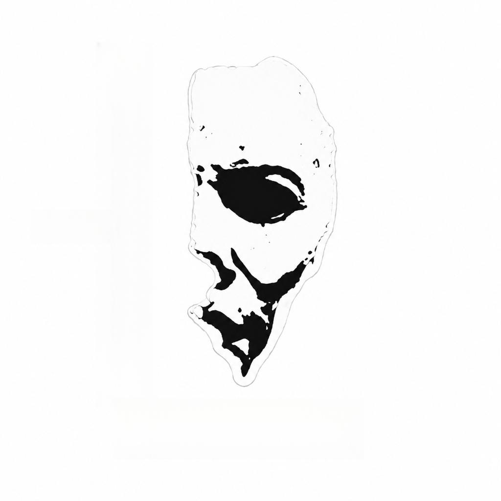 Car Decal Scary Half Face Design Die Cut Sticker for Outdoor Use
