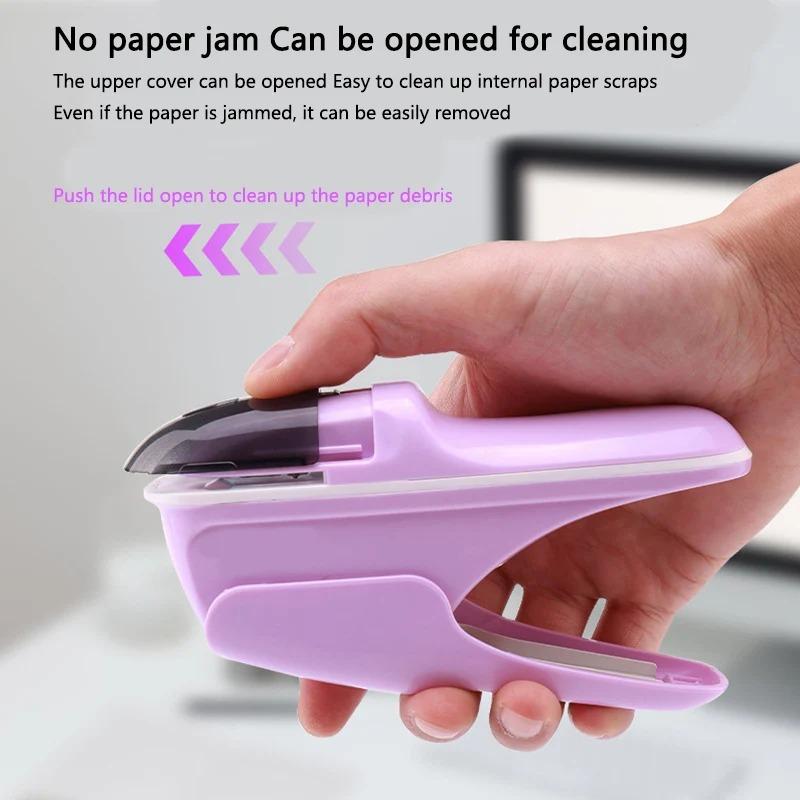 Stapleless Stapler Secures 8 Sheets Without Staples Creative Stationery Pinless Stapler for Student Office Use Puncher