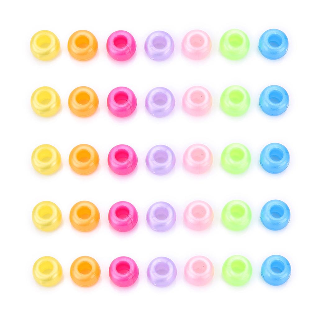 200x Acrylic Round Beads Larhe Hole Jewelry Making DIY Findings Crafts
