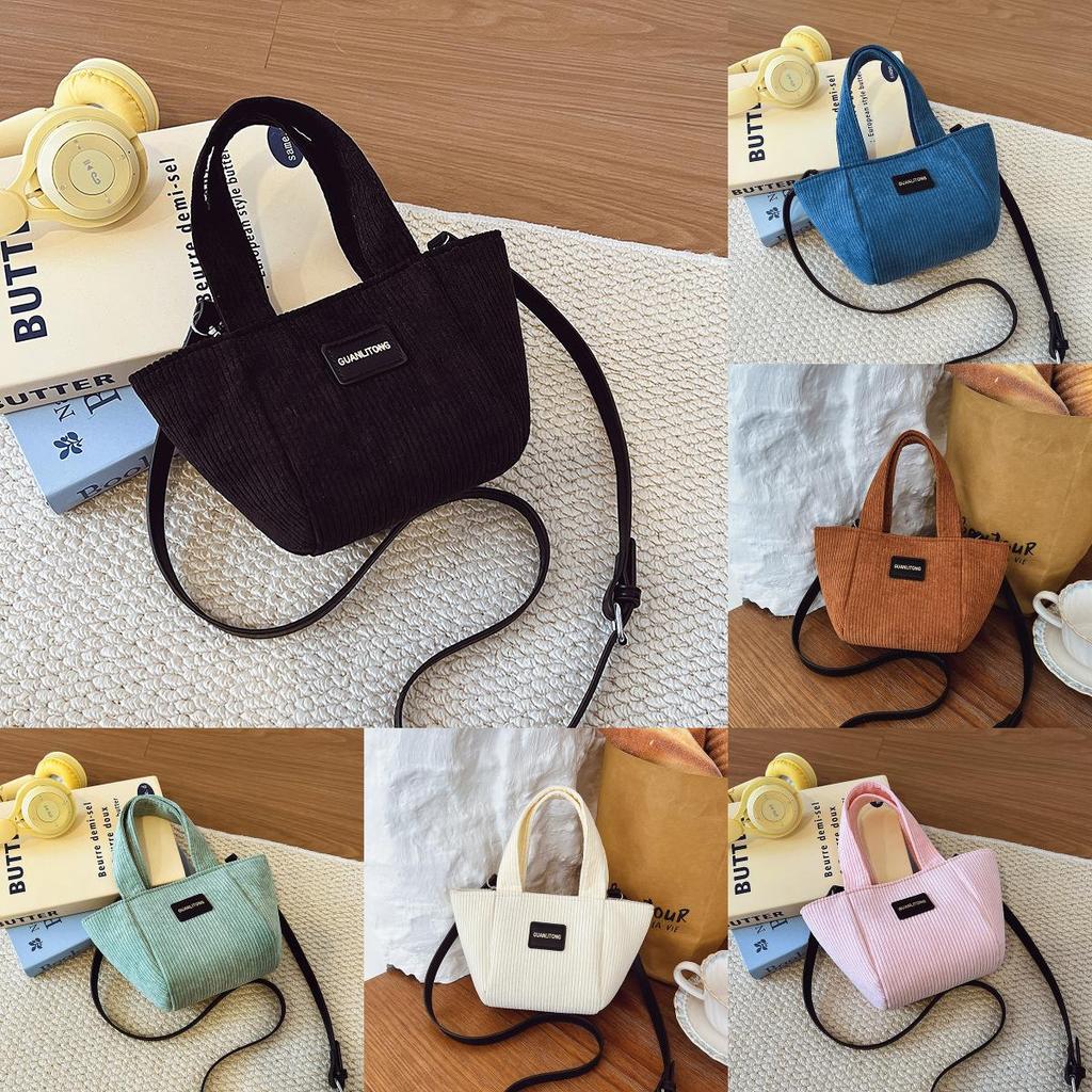 Small Canvas Bucket Purse For Women With Internal Pouch And Single Strap For Casual Wear