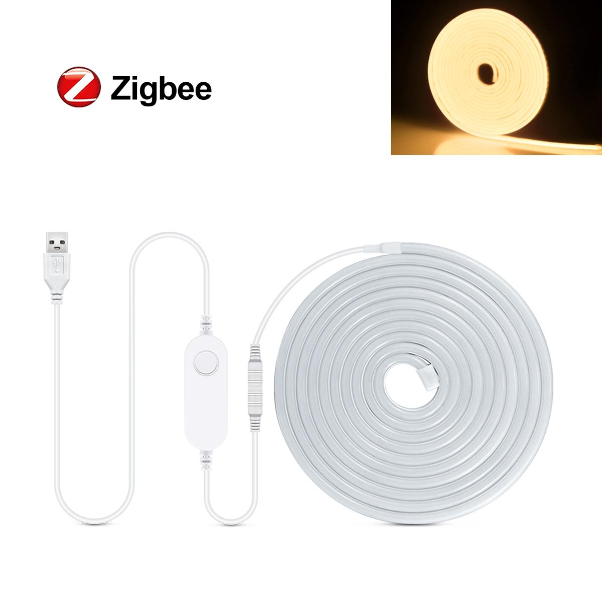 

Zigbee Умная неоновая лента 120 светодиодов/м Высокая яркость с USB 5V контроллером Поддержка Alexa Google Home Echo Plus Управление приложением Голосовое управление 1m