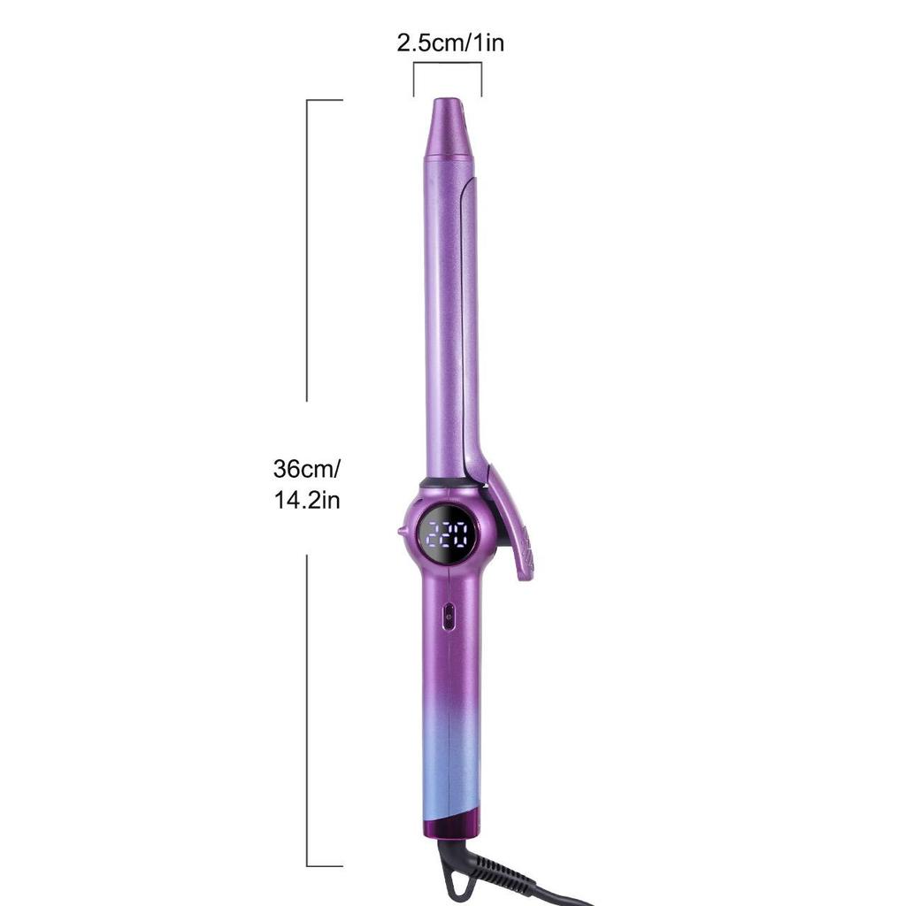 Tourmaline Ceramic Curling Iron with Negative Ions 5s Fast Heat-Up 100-230°C Adjustable Temperature LED Display Hair Curler for Long-Lasting Curls