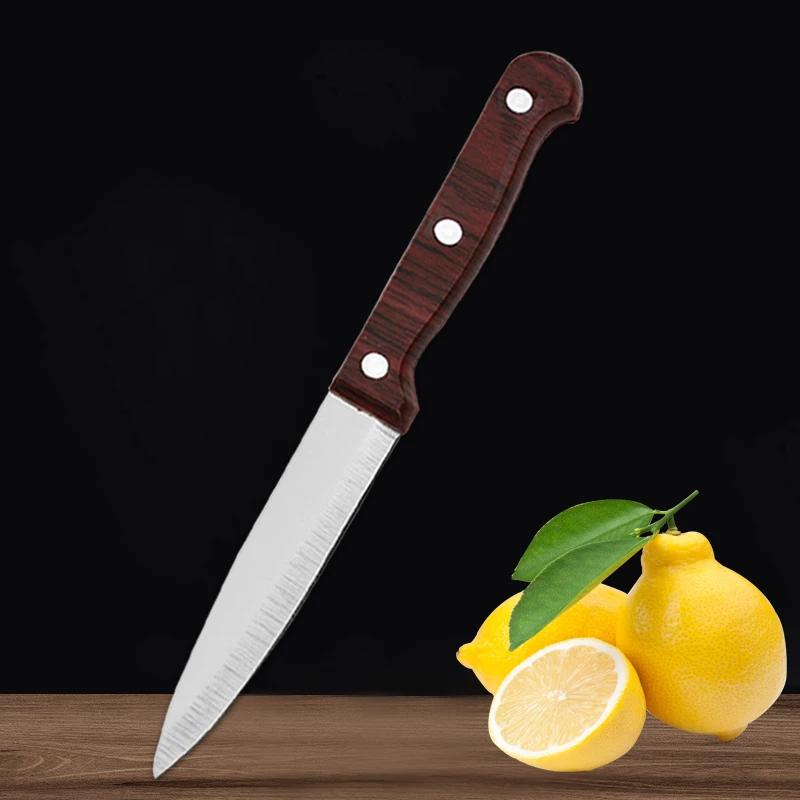 

4PCS Brown Fruit Knife Stainless Steel Kitchen Knife Wooden Handle Professional Chef Knife Sharp Portable Knives and Accessories