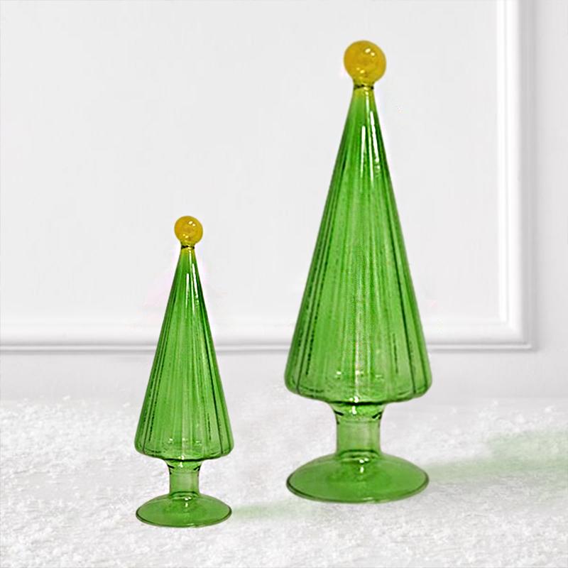 1PC Handmade Crystal Holiday Gift Gift for Colleague Glass Christmas Tree Decor Office Christmas Decoration