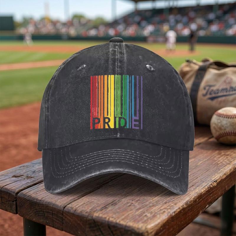 LGBTQ Pride Rainbow Washed Baseball Cap Adjustable Buckle Lightweight Breathable Unisex AllSeason