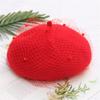 Hat Soft USPOP  Women's Hats Winter Thick Wool Berets Adjustable Size Solid Color Vintage Mesh Yarn Beret Hat