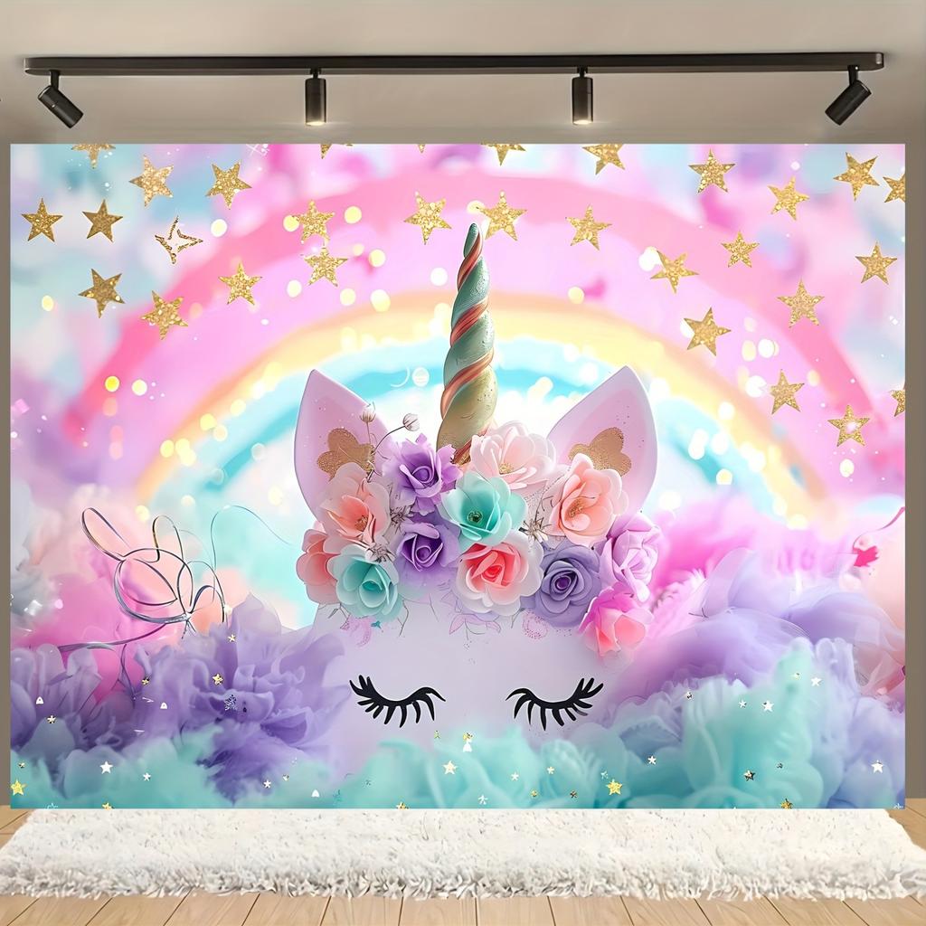 Magical Unicorn Photo Backdrop: Perfect for Holiday Parties Photography and Decorations