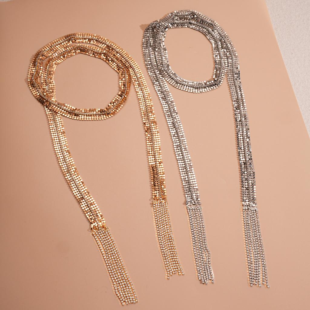 Diamond-encrusted Long Tassel Necklace Waist Chain Personalized Item