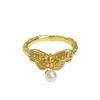 Medieval Personality Butterfly Enamel Drip Glaze Open Ring Elegant Temperament Retro Light Luxury Ring Woman