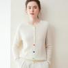 Kangsai Ni 100% Pure Cashmere Women's Slimming Round Neck Cardigan Sweater for Autumn/Winter