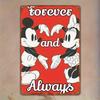 2D Flat, (Disney) 2D Flat 1pc "Mickey and Minnie's Eternal Love" Tinplate Painting- Great Decoration for Living Room, Cafe, Bar,